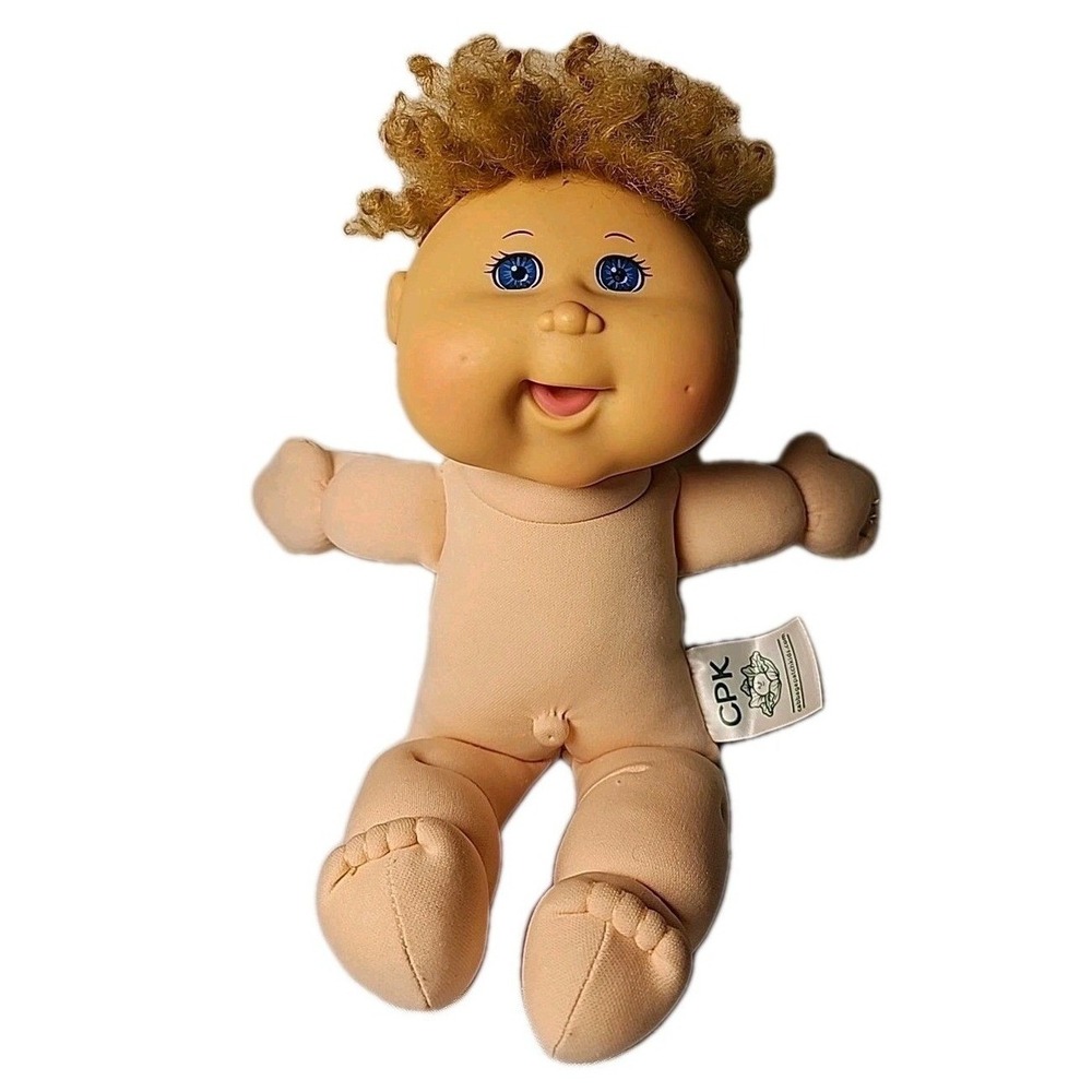 Cabbage Patch Doll CPK 1978 2016 Play Along Soft Body Curly Hair Blue Eyes Cute!